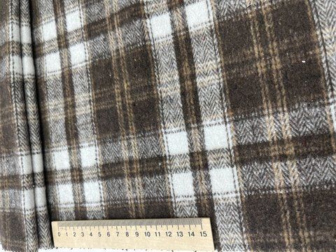 Тканина клітинка шерсть на байці 25034-300-166-2 фото
